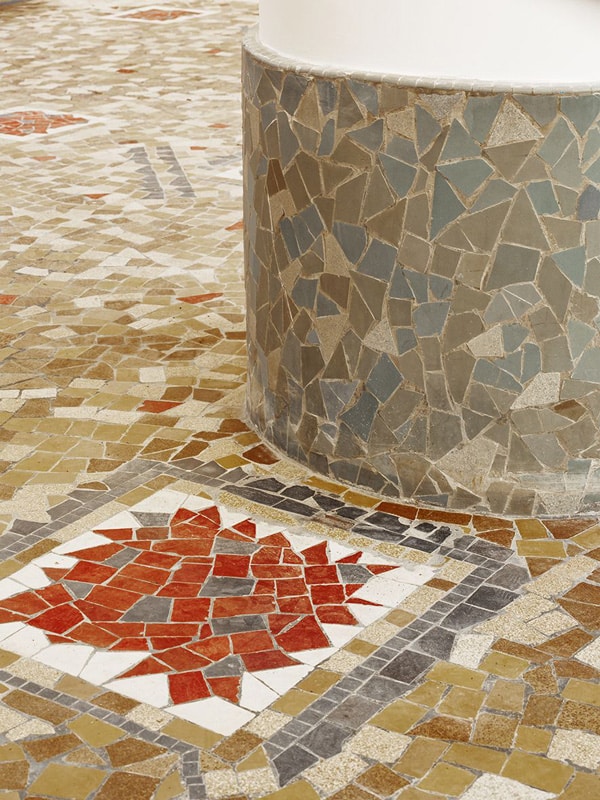 mosaïques en grès cérame tiers-lieu à Massy